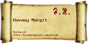 Havasy Margit névjegykártya